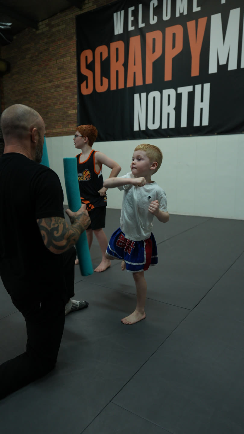 Kids martial arts class at Scrappy MMA